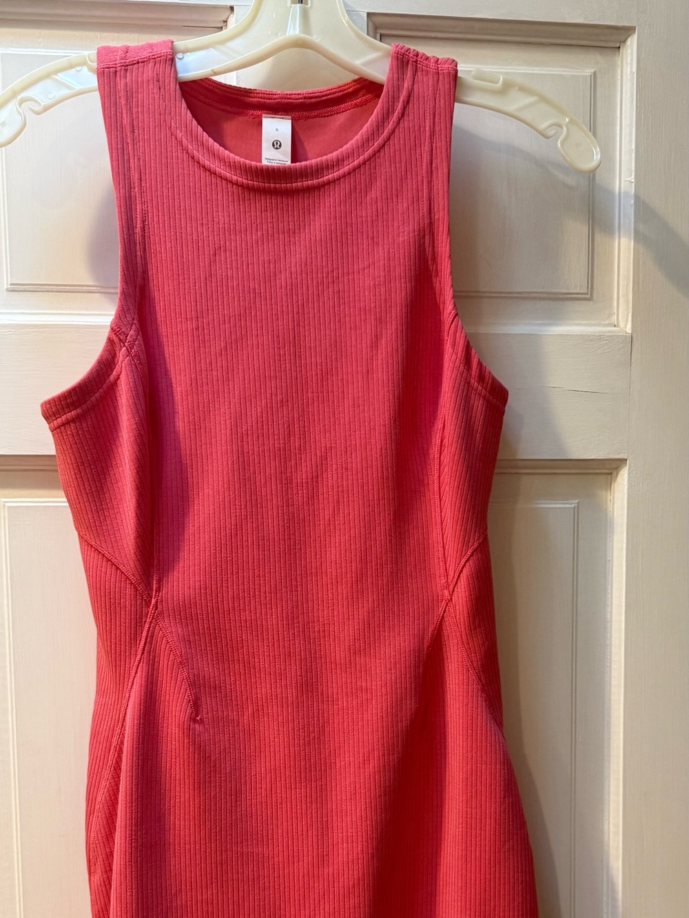 lululemon athletica Ribbed Tank dress in Coral Pink